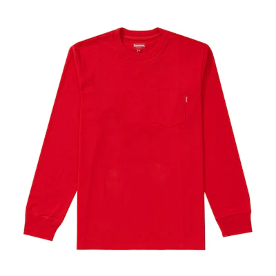 Supreme L/S Pocket Tee Red