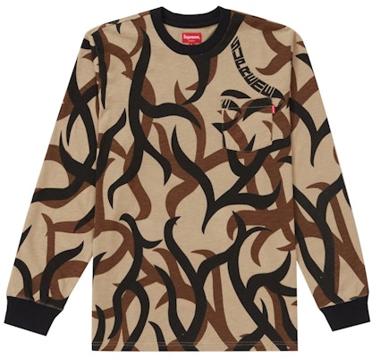 Supreme L/S Pocket Tee Tan Tribal Camo Buy Supreme L/S Pocket Tee Tan Tribal Camo