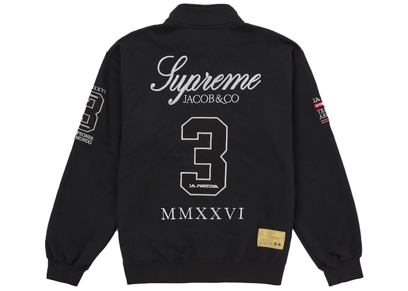 Order Supreme La Martina Zip Up Sweatshirt Black
