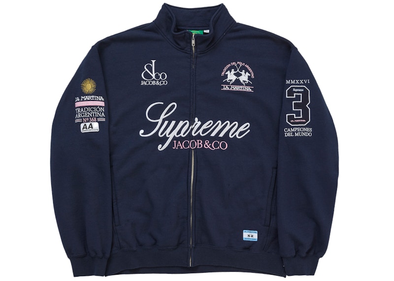 Supreme La Martina Zip Up Sweatshirt Navy
