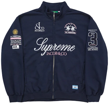 Supreme La Martina Jaket Sweatshirt Navy Zip Up Buy Supreme La Martina Jaket Sweatshirt Navy Zip Up