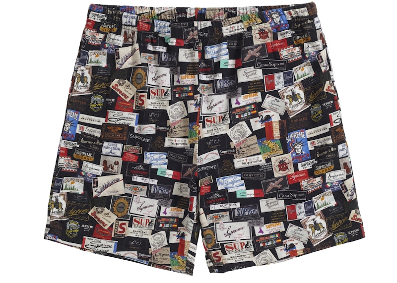 Buy Supreme Etiquetas Piqué Corto Negro