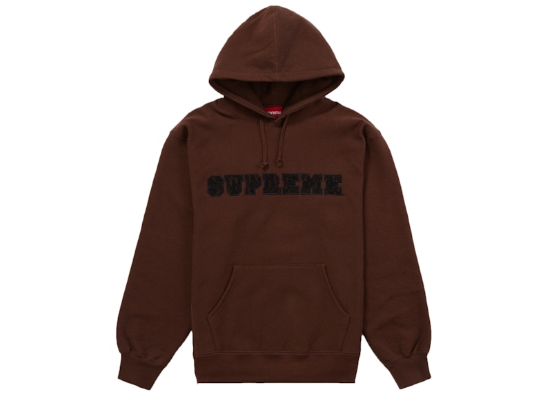 Buy Supreme Lace Hooded Sweatshirt Dark Brown