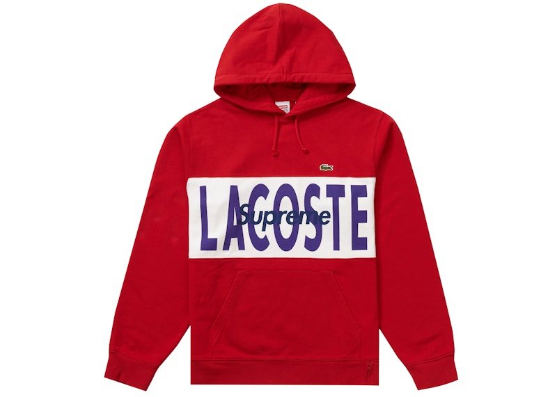 Buy Supreme Lacoste Hoodie Merah