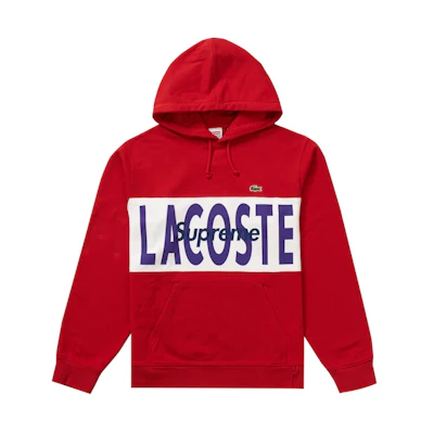Supreme Lacoste Hooded Sweatshirt Red