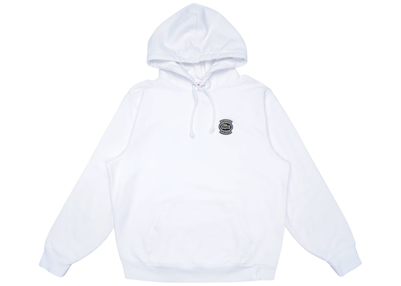 Buy Supreme Lacoste Hooded Sweatshirt White