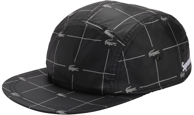 Supreme LACOSTE Reflective Grid Nylon Camp Cap Black Buy Supreme LACOSTE Reflective Grid Nylon Camp Cap Black