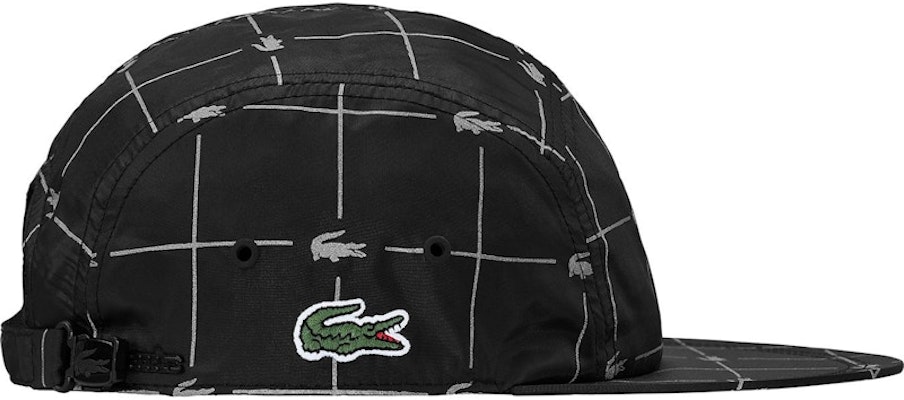 Supreme LACOSTE Reflective Grid Nylon Camp Cap Black Order Supreme LACOSTE Reflective Grid Nylon Camp Cap Black