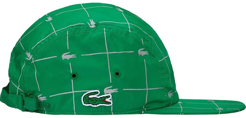 Supreme LACOSTE Reflective Grid Nylon Camp Cap Green Order Supreme LACOSTE Reflective Grid Nylon Camp Cap Green