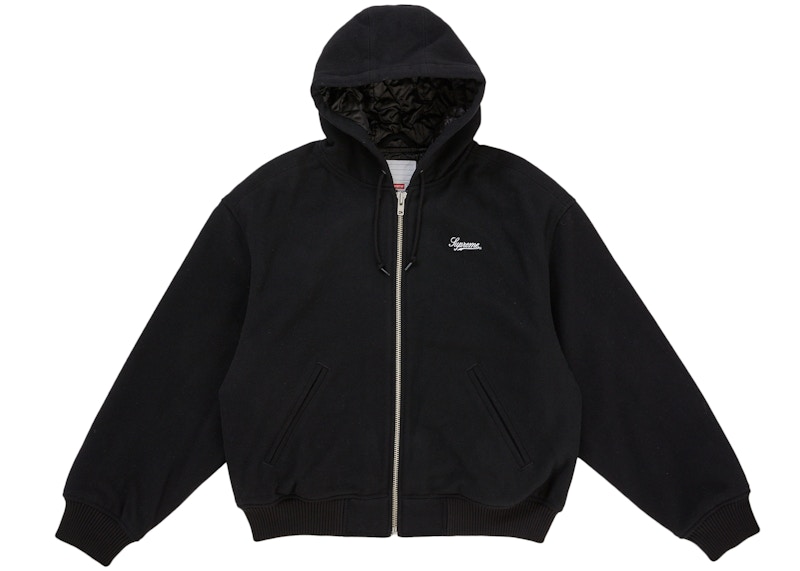 Supreme Larry Clark Hooded Varsity Jacket Black