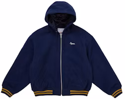 Supreme Larry Clark Hooded Varsity Jacket Navy Supreme Larry Clark Hooded Varsity Jacket Navy