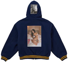 Lookbook Chaqueta con Capucha Varsity Supreme Larry Clark Azul Marino