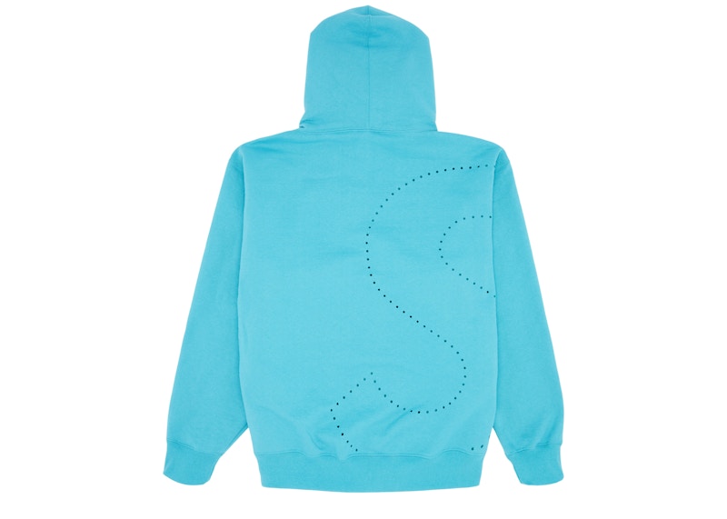 Order Hoodie Supreme S Logo Laser Cut Cyan