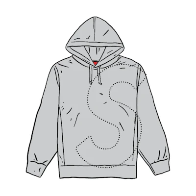Supreme Laser Cut S Logo Hooded Sweatshirt Heather Grey