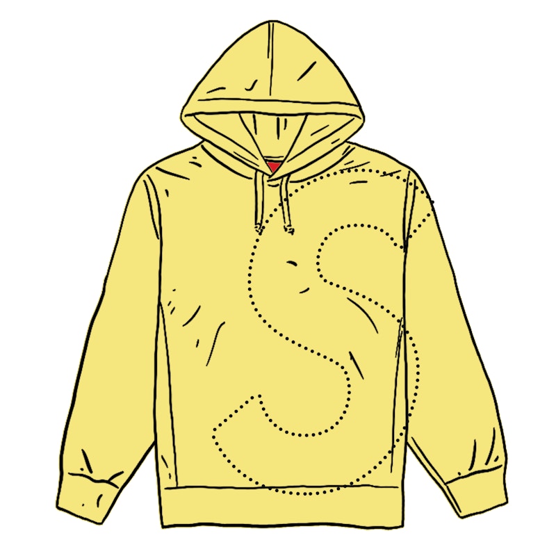 Supreme Laser Cut S Logo Hooded Sweatshirt Light Lemon