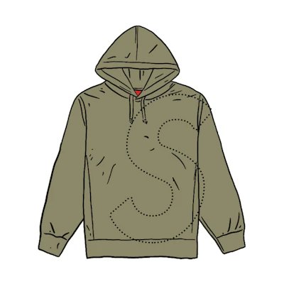 Supreme Laser Cut S Logo Hooded Sweatshirt Light Olive