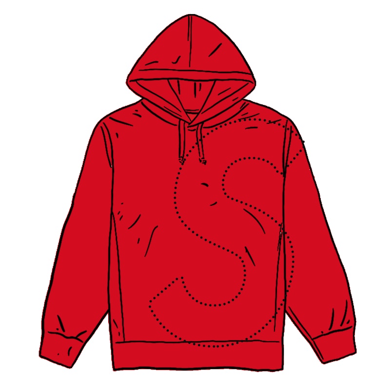 Supreme Laser Cut S Logo Hooded Sweatshirt Red