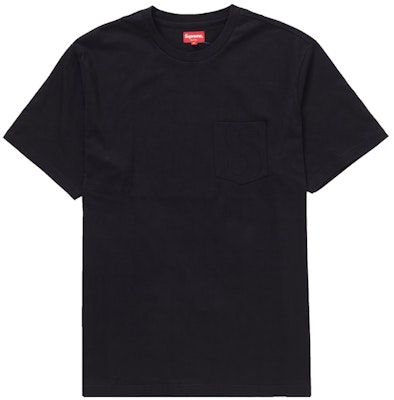 Supreme Laser Cut S Logo Pocket Tee Black Buy Supreme Laser Cut S Logo Pocket Tee Black