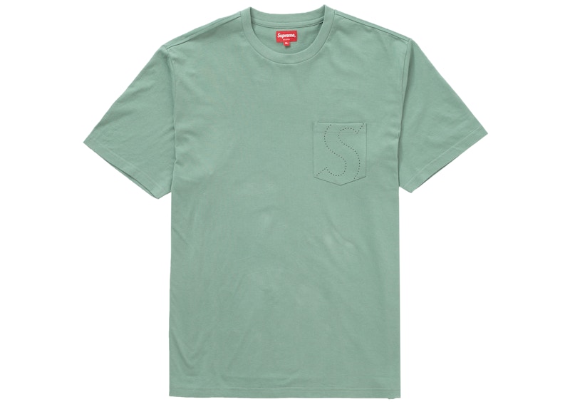 Supreme Laser Cut S Logo Pocket Tee Dusty Teal