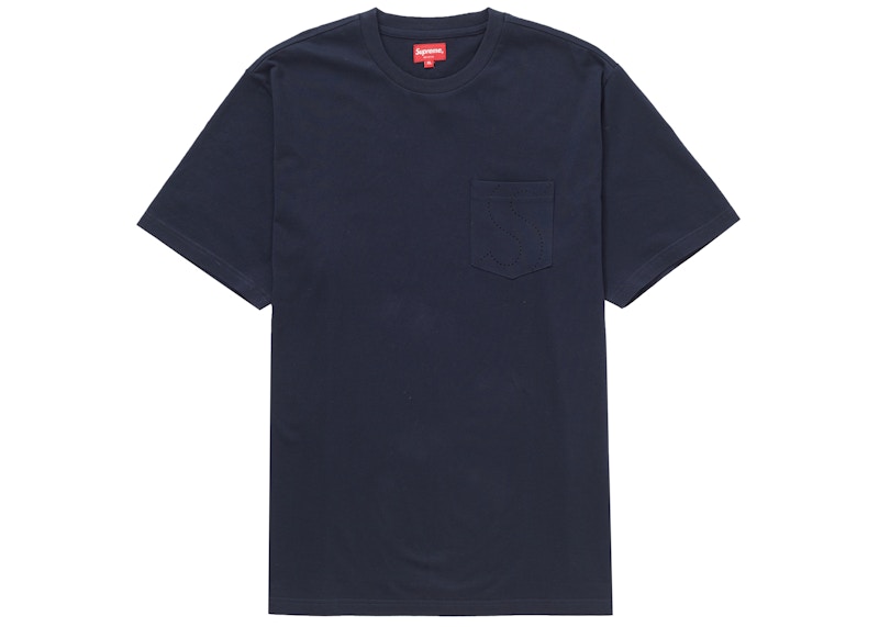 Buy Supreme Kaos Laser Potong S Logo Saku Biru Tua