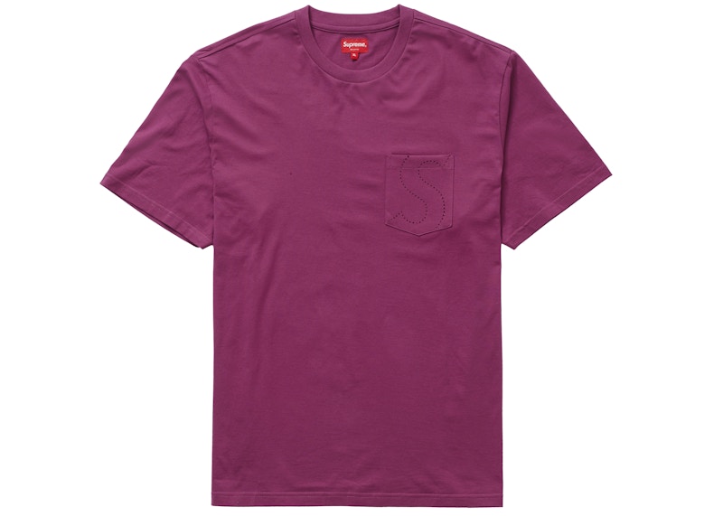 Supreme Laser Cut S Logo Pocket Tee Purple