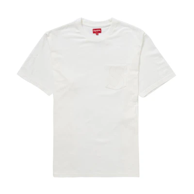Supreme Laser Cut S Logo Pocket Tee White
