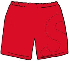 Supreme Laser Cut S Logo Sweatshort Red