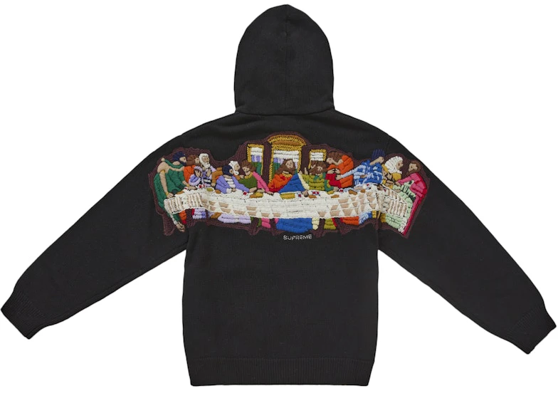 supreme-last-supper-embroidered-zip-up-hooded-sweater-black