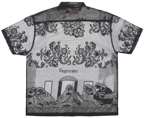 Supreme 最后晚餐蕾丝短袖衬衫 黑色 Order Supreme 最后晚餐蕾丝短袖衬衫 黑色