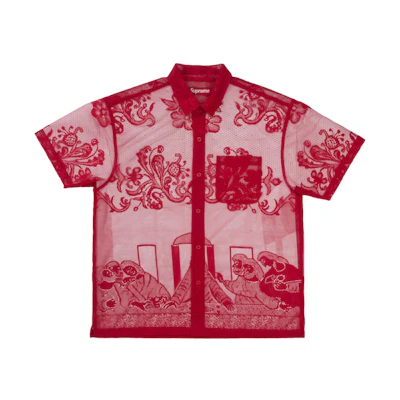 Supreme Last Supper Lace S/S Shirt Red