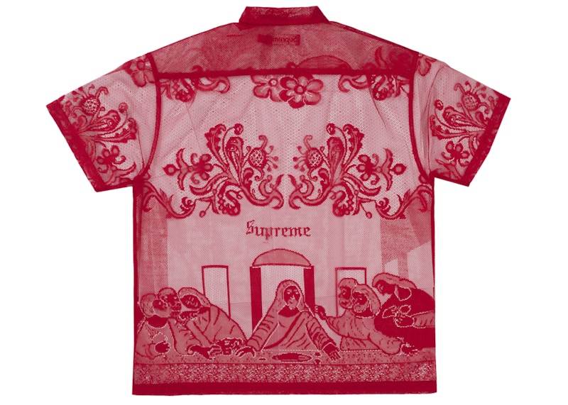 Supreme Last Supper Lace S/S Shirt Red 圖 2