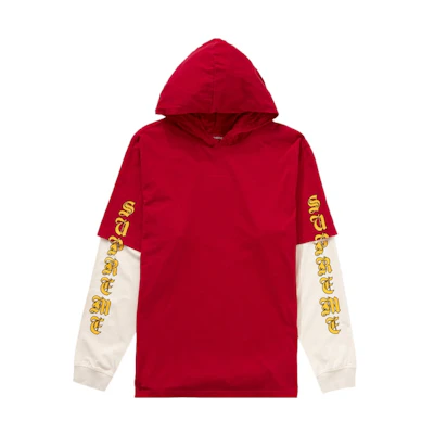 Supreme Layered Hooded L/S Top Red