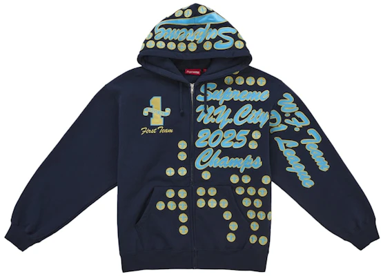 Supreme League Champs Zip Up Hooded Sweatshirt Navy Buy Supreme League Champs Zip Up Hooded Sweatshirt Navy