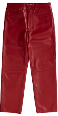 Supreme Jeans Kulit 5-Poket (FW22) Merah Buy Supreme Jeans Kulit 5-Poket (FW22) Merah