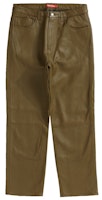 Supreme Leather 5-Pocket Jean Olive Supreme Leather 5-Pocket Jean Olive