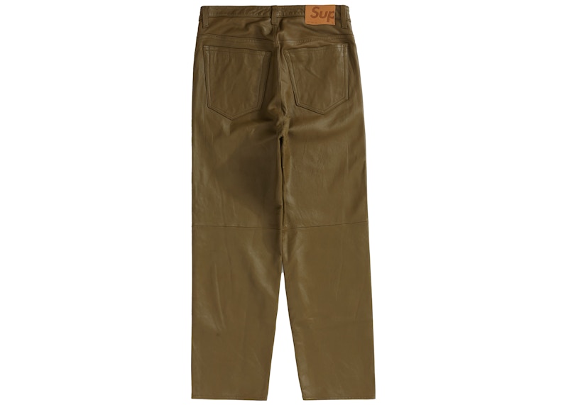 Order Supreme 真皮五袋牛仔裤 橄榄色