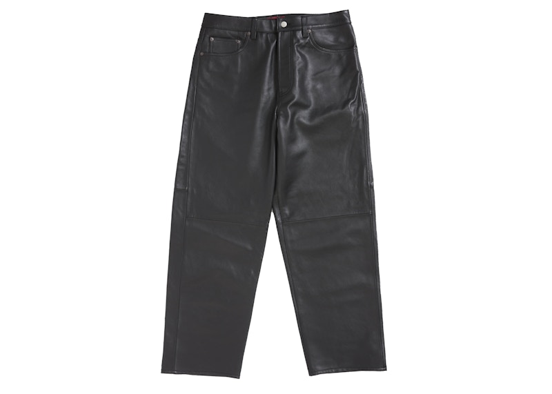 Supreme Leather Baggy 5-Pocket Jean Black