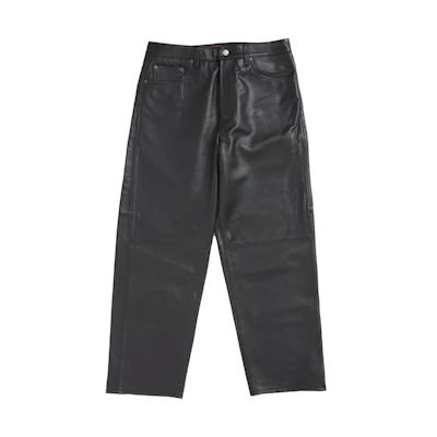 Supreme Leather Baggy 5-Pocket Jean Black