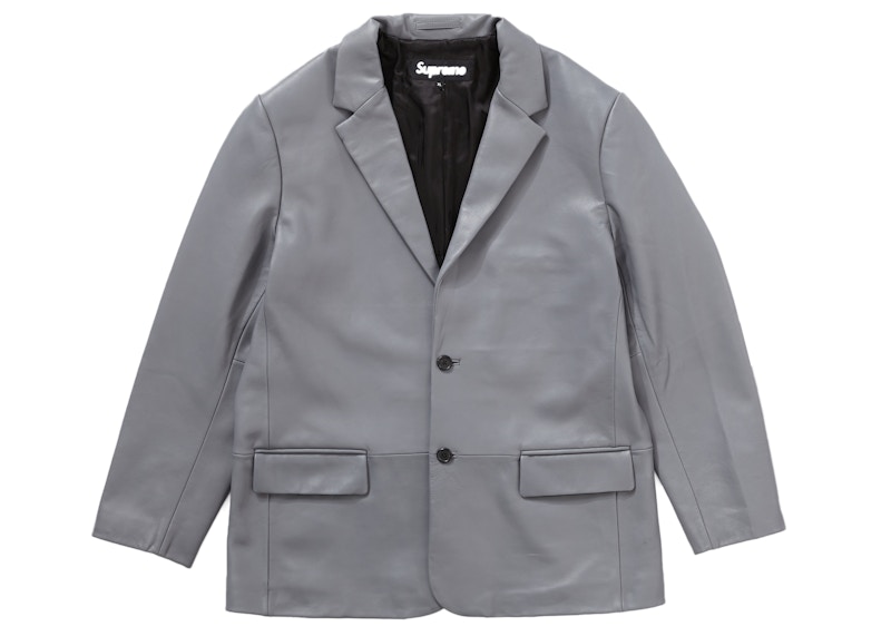 Supreme Leather Blazer (FW22) Grey