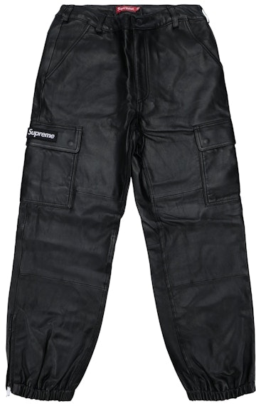 supreme-leather-cargo-pant-black
