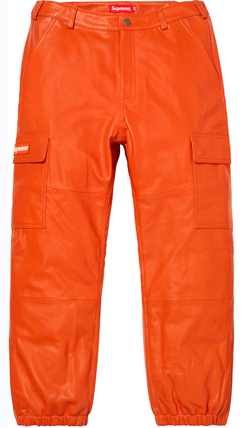 Supreme Leather Cargo Pant Orange