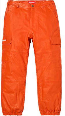 Supreme Leather Cargo Pant Orange Buy Supreme Leather Cargo Pant Orange