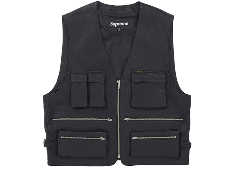 Supreme Leather Cargo Vest Black