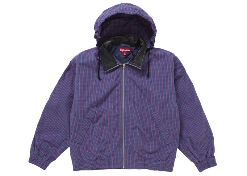 Supreme Leather Collar Utility Jacket (SS25) Blue Plaid 圖 2