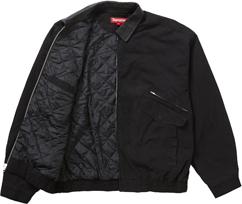 Supreme Leather Collar Utility Jacket Black - Novelship