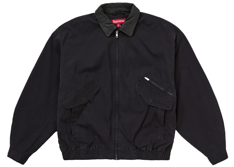 Supreme Leather Collar Utility Jacket FW24 Black