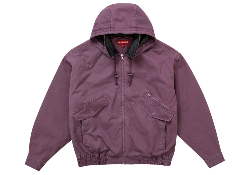 Supreme Leather Collar Utility Jacket FW24 Dusty Purple