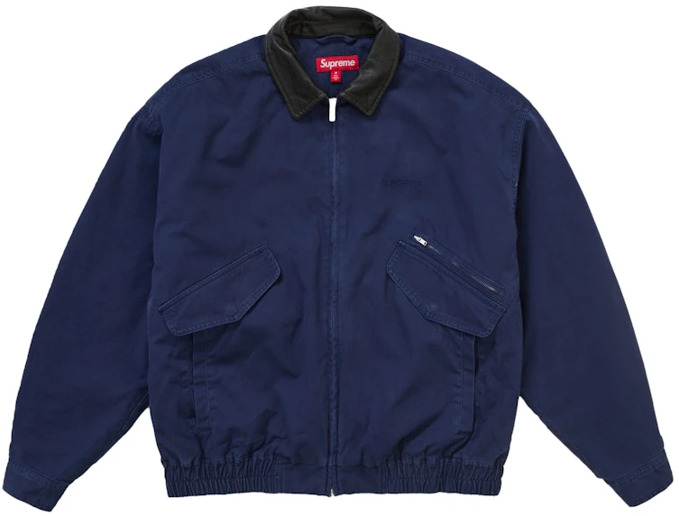 supreme-leather-collar-utility-jacket-fw-24-navy