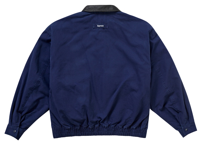 Supreme Leather Collar Utility Jacket FW24 Navy 圖 2
