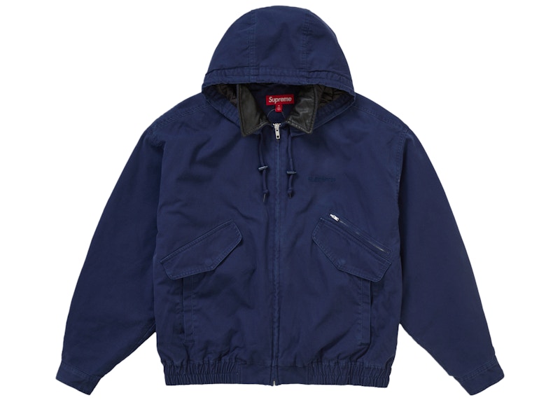 Supreme Leather Collar Utility Jacket FW24 Navy 圖 3